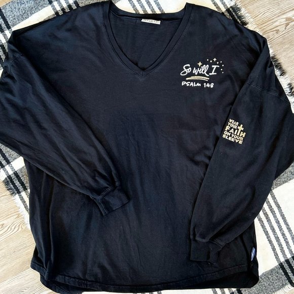 So Will I,  Womens Christian, 2 Side Print, Long Sleeve Tee, Black 2Xl - Picture 3 of 5